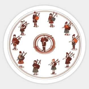 Eleven Pipers Piping, 12 Days of Christmas, Piping a Festive Melody Sticker